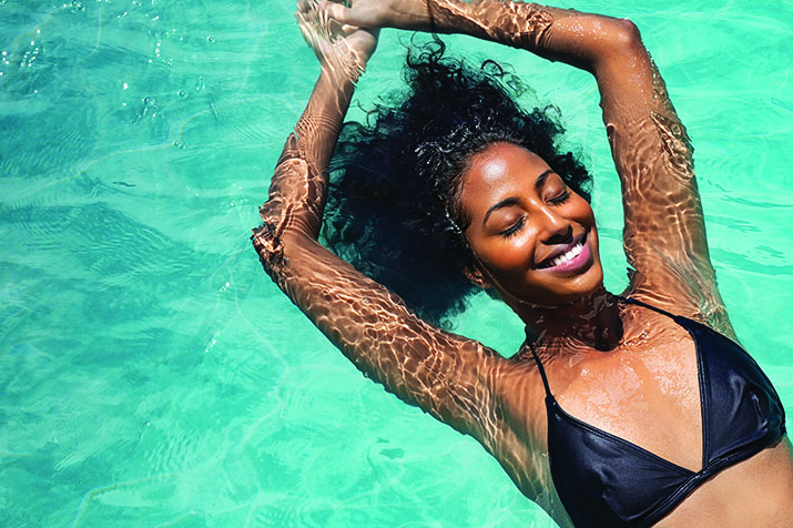 woman in pool